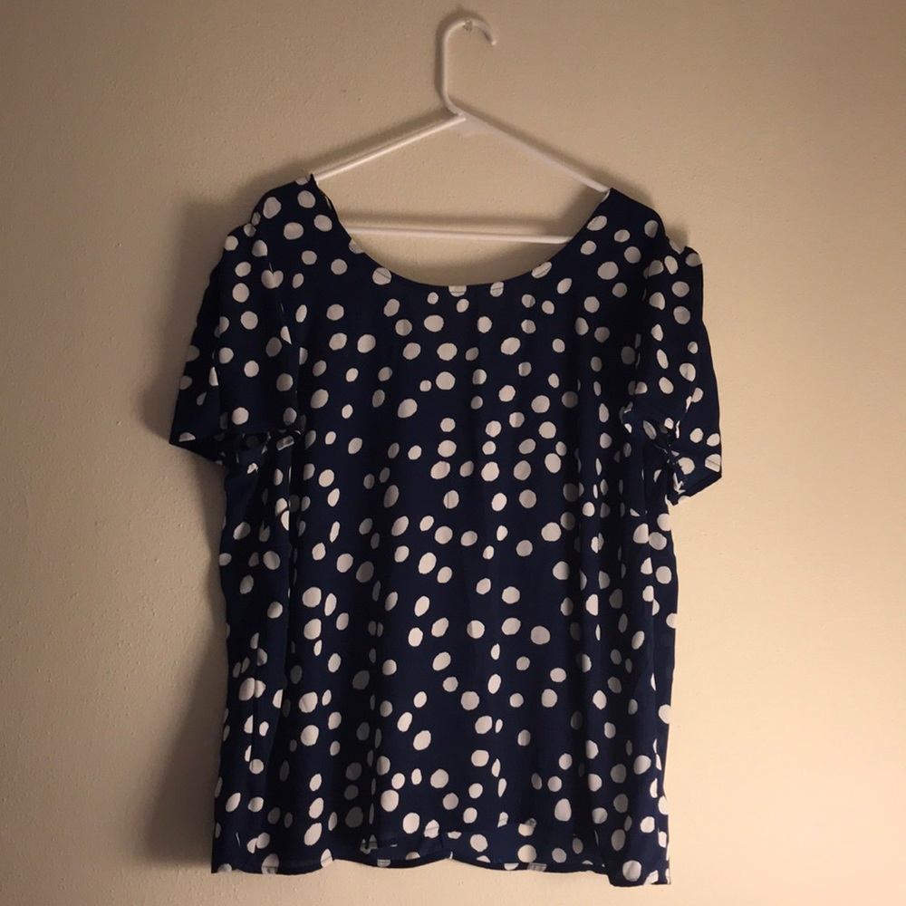 Forever 21+ NWT Polka Dot Navy Blouse